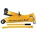 Performance Tool W1619 3 Ton Trolley Jack and Jack Stands: 6000 lb Capacity, 5.75-17.125-in Lift, 11.25-16.75-in Height Ratchet-Style Jack Stands, Swivel Casters and Steel Wheels, High-Viz Yellow