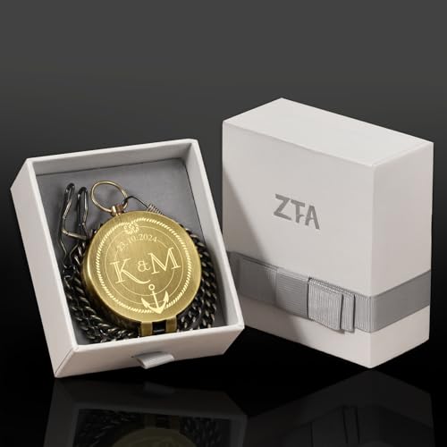 Brújula grabada personalizada en bronce miniatura 7