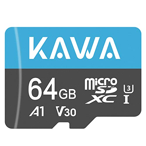 KAWA 64GB Micro SD Card, High Endurance Video Monitoring Card, microSDXC Flash Memory Card, A1, U3, Class10, V30