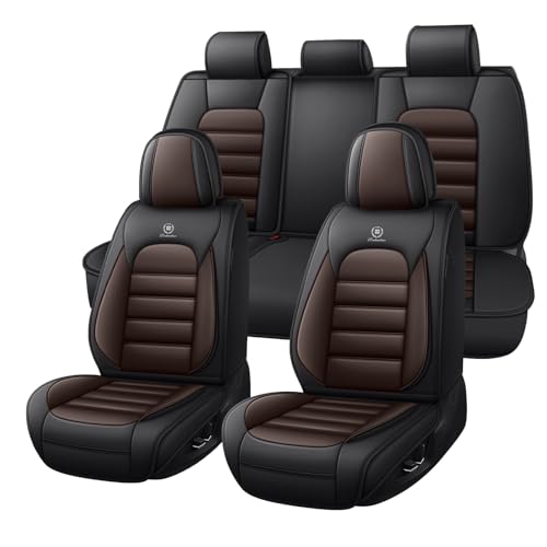 Megaseat Truck Seat Covers for Ford Bronco 2021-2026 Waterproof Nappa Leather Full Coverage Car Seat Cover Muscle Sport Style Auto Seat Covers Full Set Black&Coffee