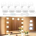 LED Vanity Lights for Mirror, Vanity Lights Stick on with 10 Dimmable Bulbs, 3000K 4000K 6500K & 10 Level Brightness Adjustable, USB Cable, Hollywood Mirror Lights for Makeup Dressing Room Bathroom