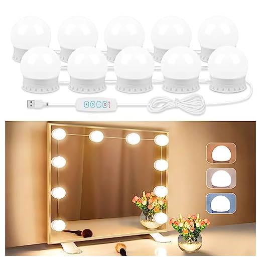 LED Vanity Lights For Mirror, Vanity Lights Stick on with 10 Dimmable Bulbs