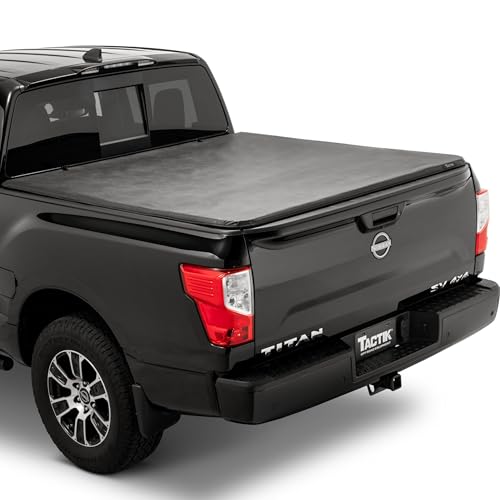 TACTIK Tri-Fold Soft Roll Up Tonneau Cover 5.5 ft - Fits 2017-2024 Nissan Titan with 5.5 ft Beds