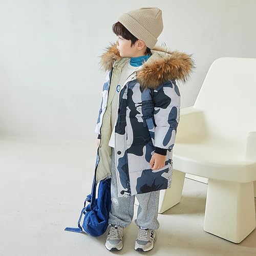 Kids Girls Hoodies Jacket Long Down Coats Winter Warm Thick Puffer Parka Overcoat with Cute F𝐮𝐫 Trim Outdoor Snow Jacket2