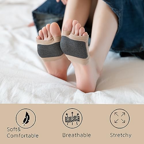 Soxbang 6 Pairs Toe Topper Socks Women Half Peep Toe Socks Sweat-absorbent Hosiery Non-Slip Invisible3