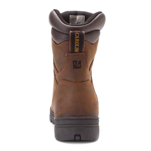 Carolina Surveyor 8" Waterproof Steel Toe Leather Work Boots for Men, EH Rated, Slip & Oil Resistant, Durable EVA Footbed, Brown - 9.5 D - Image 6
