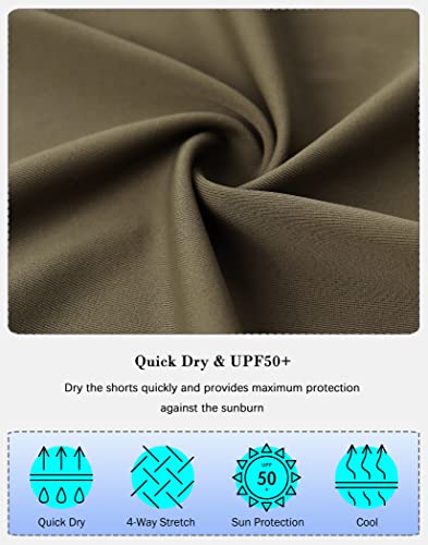Image of SANTINY Women's High Waisted Swim Shorts with Pockets UPF50+ Long Board Swimming Shorts for Women with Liner