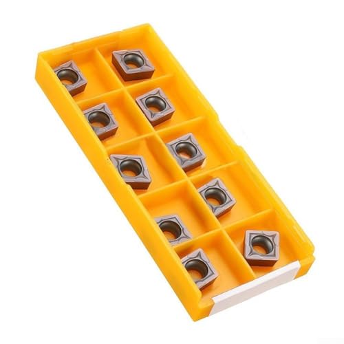 Besttoolifes CCMT09T308 VP15TF CNC Lathe Carbide Inserts 10Pcs CCMT32.51 Turning Tool Blades For Metal Cutting Steel, Semi-Finishing Chipbreaker For Turning Cutter