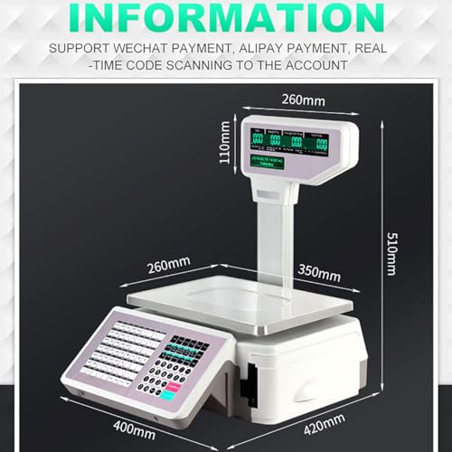 Báscula digital precio con impresora, 30kg capacidad miniatura 7