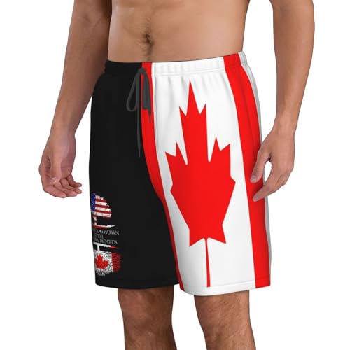 Canada Flag Men's Swim Trunks Beach Shorts Drawstring Quick Dry Running Shorts with Pockets2