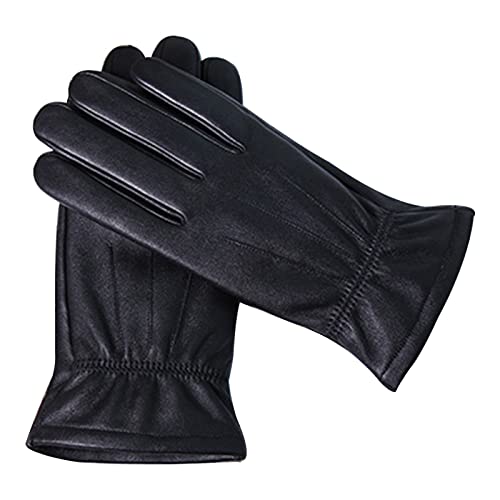 Guantes térmicos de invierno de piel de oveja con forro de lana para moto