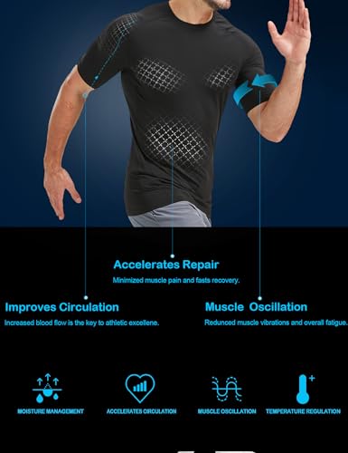 Dalavch 5 Pack Men’S Compression Shirts Short Sleeve Cool Dry Sports Athletic Workout Base Layer Undershirt T-Shirt Tops 5 Black X-Large thumb #2