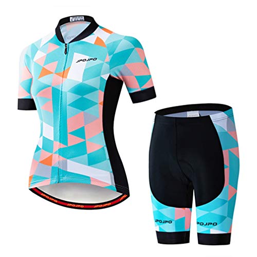 Summer Women MTB Bike Cycling Clothing Mountain Cycling Jersey Bicycle Shorts Sets Dot Green S
