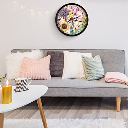 Pendule murale silencieuse 25.4cm horloge moderne tournesol