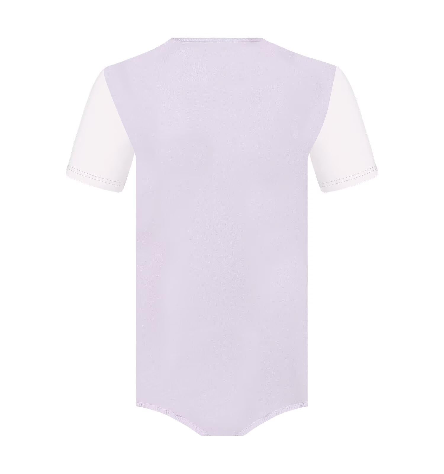 Landofgenie Onesie Pyjama Herren Bodysuit Botton Crotch Top Shirt Raglanärmel Rompers für Männer Lila Pyjama mit Einhorn Print