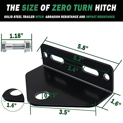 image for EilxMag Towing Hitch Set, Universal Heavy Duty Zero Turn Mower Trailer