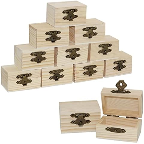 Creative Hobbies 12-Pack Mini Wooden Treasure Boxes Cover
