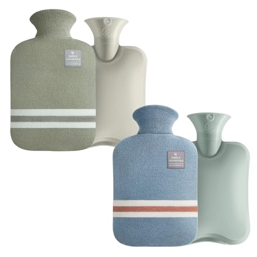 IPPON 湯たんぽ お湯 ゆたんぽ 2個セット カバー付き 容量 1L 1リットル 注水式 pvc 柔らか ?水袋 hot water bag bottle 湯タンポ キャンプ エコ湯たんぽ 省エネ 電気不要 繰り返し使用可 防寒 冷え性対策グッズ 暖房