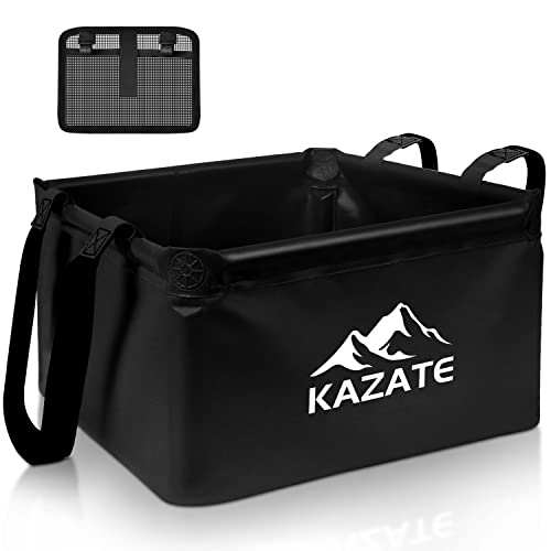 KAZATE Faltschüssel Camping 15L Spülschüssel Faltbar Outdoor, Waschschüssel Faltbar Spülbecken Camping (Schwarz)