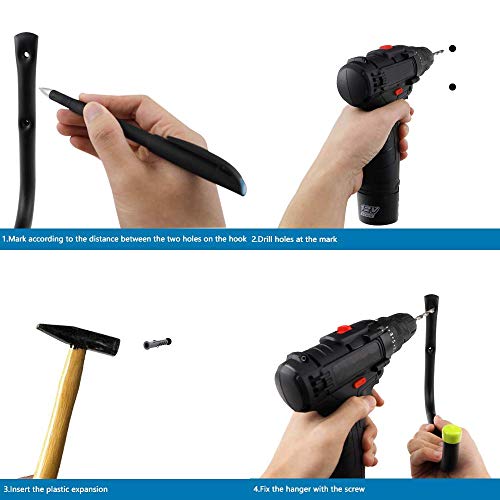 Intpro Garage Organization Hooks Heavy Duty Garage Storage Utility Wall Hooks Garden Tool Wall Hanger For Ladder Bike Shelf Hose Power Tool 6 Pack #TOP4