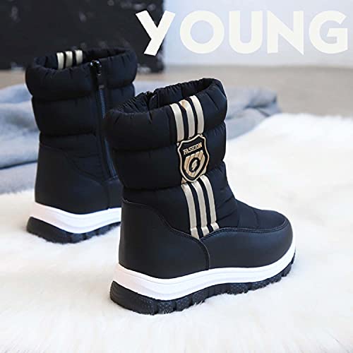 Eliogn Girls Boys Snow Boots Winter Outdoor Non-Slip Cold-Proof Shoes Plush Lining Comfortable Winter Boots for Kids Unisex Outdoor Sports Boots3