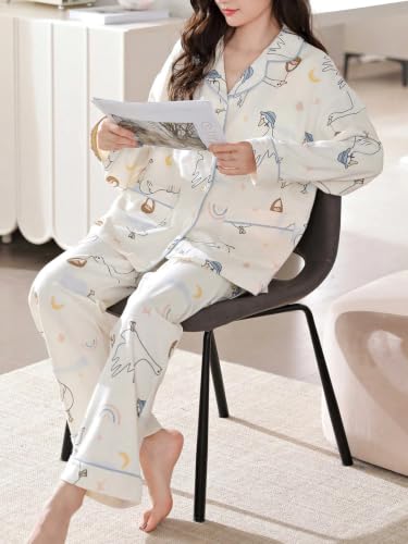 Image of LITZO Womens Korean Night Dress || Pyjama Set ||Korean Nightsuit || Women Nightwear ||Round Neck Half Sleeve Nightsuit || Loungewear || Everyday Nightdress (L-234-237)