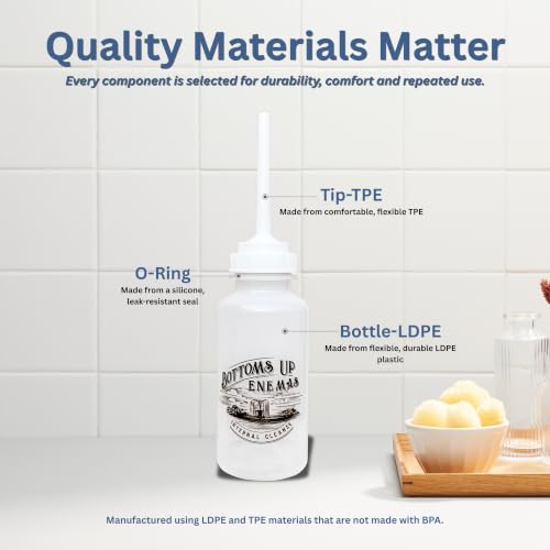 Image of BUE Reusable Enema Bottle -10oz BPA-Free. Bottoms Up Enemas