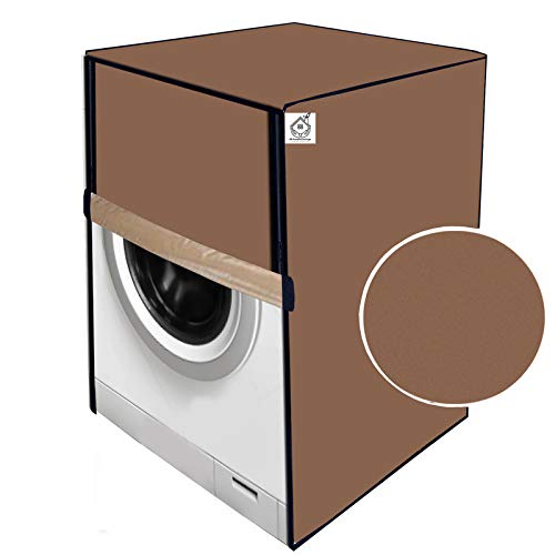 Polycarbonate Water & Dustproof Washing Machine Cover for Bosch 8 Kg Inverter Fully-automatic Front Loading, Solid Pattern (Beige)