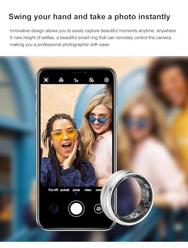 Smart Ring Health Tracker Ring for Women& Men Multi-Modes Fitness Tracker Heart Rate Pedometer Sleep Health Monitoring Waterproof Bluetooth Connectivity Long Lasting Batteries (Gold Plating 2, US 12#) - Image 5