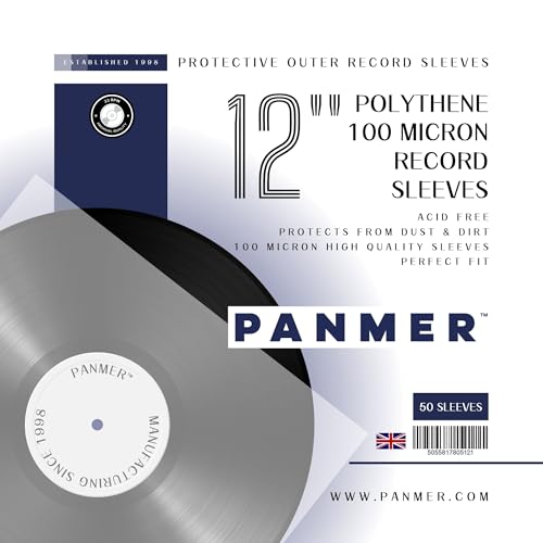 12" inch Vinyl Record 450 Gauge Polythene Sleeves Premium Quality Pack of 50