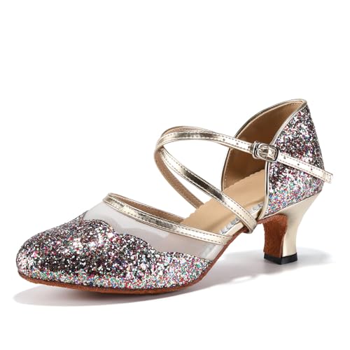 Chaussures femme salsa HROYL L267 en satin pour danse de salon