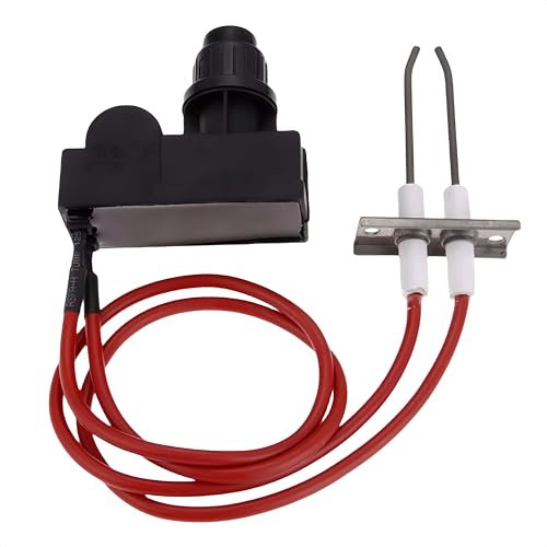 Double Ignition Kit Electronic Igniter with Double Ignition Electrode, 450 mm High Spark Plug Wire Fits Gas Fireplace & Oven & Heater & Kitchen lgniter