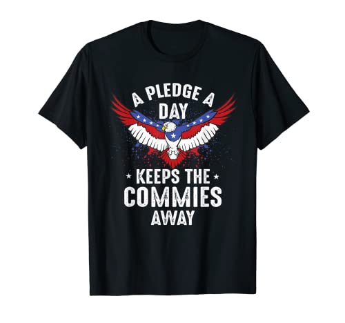 Un compromiso al día mantiene a los Commies lejos Patriótico USA Eagle Camiseta