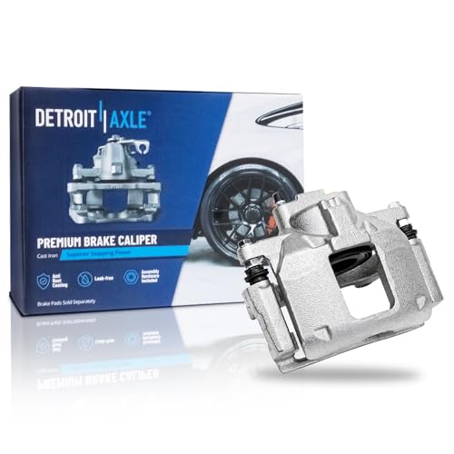 Image of Detroit Axle - Front Right Brake Caliper for 2009-2012 Dodge Journey Passenger Side Disc Brake Caliper w /Bracket 2010 2011 Replacement