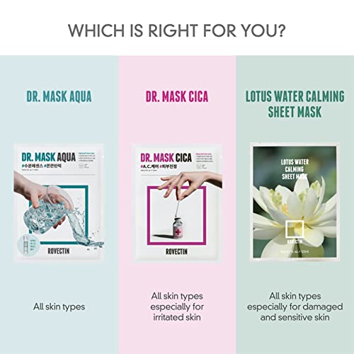 Rovectin] Dr. Mask Aqua (5 Ea.) - 7 Layers Of Hyaluronic Acid Facial Mask Sheet With Niacinamide (Vitamin B3) And Panthenol (Vitamin B5) #TOP4