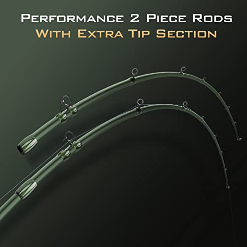 kastking spartacus ii fishing rods - im6 graphite blanks casting amp spinning rods 2-piece rods with extra tip section pts power transition system kastflex technology rubber cork handle