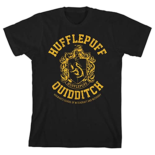 Harry Potter Hufflepuff Quidditch Boy's Black Tee-XL