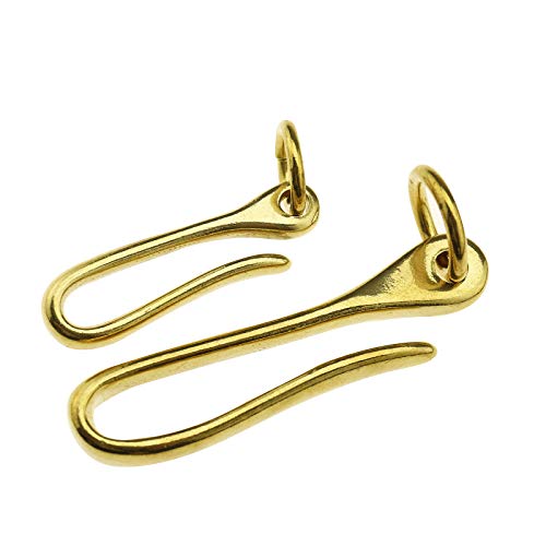 Preisvergleich Produktbild BIYM Schlüsselanhänger, 2 Stück, Haken, langlebig, Schlüsselanhänger, Gürtel, Haken, Geldbörse, Kette, Fische, Zwei Größen, aus massivem Messing