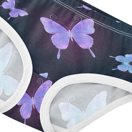 Colorful Purple Blue Butterfies Black Panties Little Girl Toddlers Underwear Floral Cotton Flower Underpants Briefs 2t4