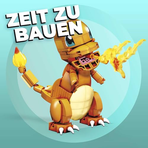 MEGA POKÉMON - detailgetreue und feuerspeiende Glumanda-Figur zum Zusammenbauen, Bauspielzeug für Kinder ab 6 Jahren, GKY96