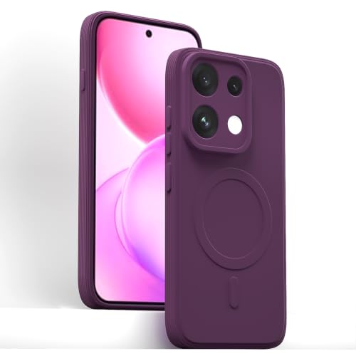 Image of Pikkme Back Cover for Oppo Reno16 Pro 5G Soft Matte Silicone Mag-Safe Design (Mag-Safe Not Support) Camera Protection | Slim Fit Bumper Cover (Purple)