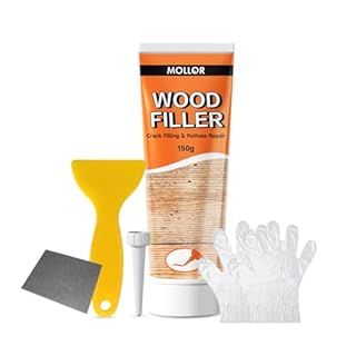 MOLLOR All Purpose Wood Filler, 150g White Wood Putty Repair for Holes, Quickly Restore Any Broken and Defective Wooden Furniture, Door Frame Repair Kit Stainable