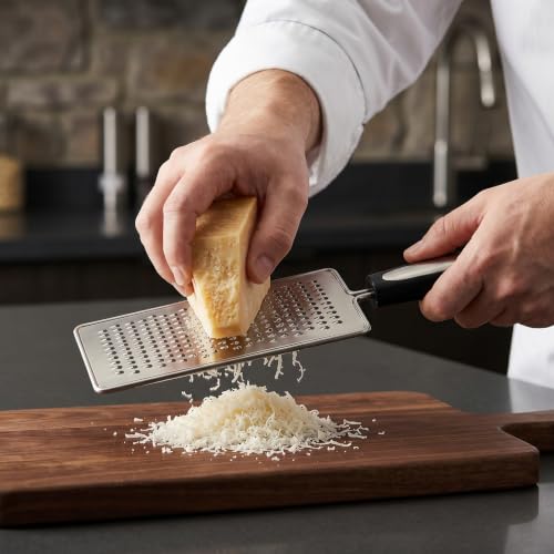 Image of Stainless Steel Hand Grater with Ergonomic Handle | Multipurpose Vegetable, Cheese & Fruit Grater for Kitchen Use | Durable & Easy-to-Clean Flat Grater