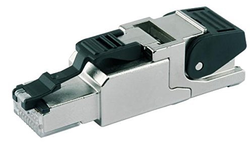 TELEGARTNER 4 Stück Feldkonfektionierbarer RJ45-Steckverbinder MFP8 Cat.6A, geschirmt, Vierkammer-Adermanager, Farbcodierung T568B, konfektionierbar vor Ort, IP20