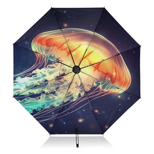 Parapluie de voyage portable Jellyfish Colors idéal pour la ville et la plage