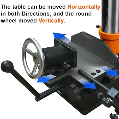 Image of VOLTZ VZ-MK-750A Wood Bench Mortiser Wood working Mortising Machine RPM-2840, Black /Orange (750W) Set