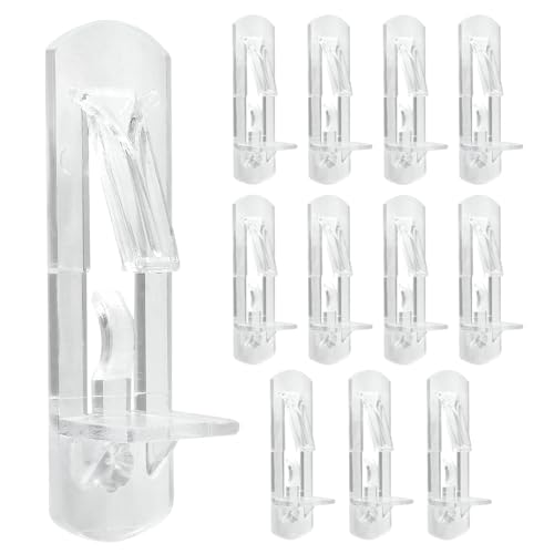 Biaungdo 12 Pcs Plastic Locking Shelf Support Pegs, 6.9mm Clear