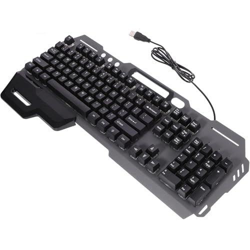 Clavier filaire USB Vaguelly avec rétroéclairage LED et 104 touches silencieuses