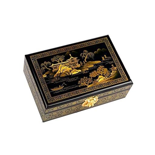 lachineuse – Joyero Paisaje chino Pekín Beijing – Negro y oro dorado – Caja de almacenamiento de joyas y secretos de madera lacada – Decoración asiática – Caja de regalo para mujer, idea de regalo, 21 | Ya disponible en tu tienda friki favorita! En mundofriki.es!
