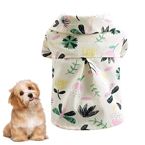POPETPOP Dog Dhirts - Hawaiian Summer Flower Pattern Shirt - Cat Dog Clothes Thin Style Cooling Shir